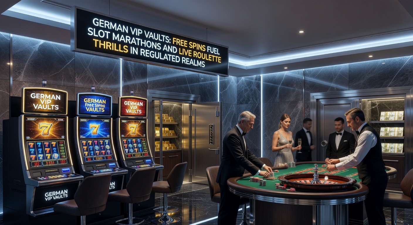 Ein digitales VIP-Tresor-Schloss öffnet sich mit leuchtenden Free-Spins-Symbolen und Roulette-Rädern im Hintergrund, symbolisch für exklusive Casino-Belohnungen in Deutschland