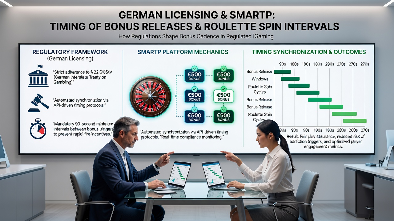 Mobile Roulette-Oberfläche mit Lizenz- und Bonus-Timer-Anzeige