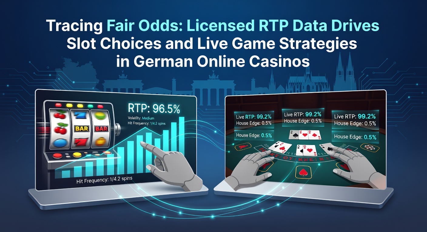 Grafik mit RTP-Werten und Slot-Symbolen in einem lizenzierten deutschen Online-Casino, die faire Chancen visualisieren